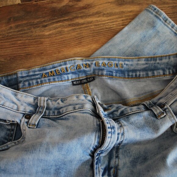 American Eagle Men's Next Level Flex Distressed Skinny Jeans 36x30 - Picture 8 of 9